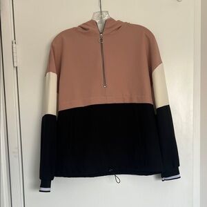 Zara Pink and Black Colorblock Hoodie